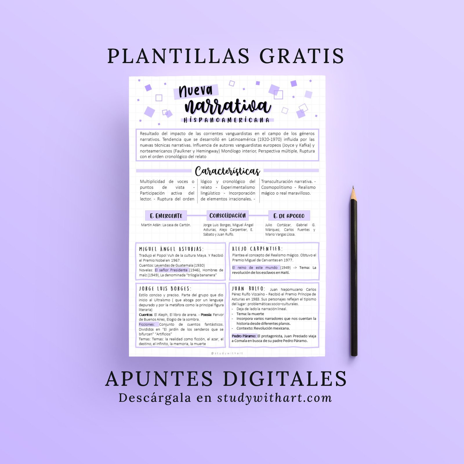 PPT: Plantilla GRATIS De Apunte Digital Morado Con Cuadros En PowerPoint – Studywithart