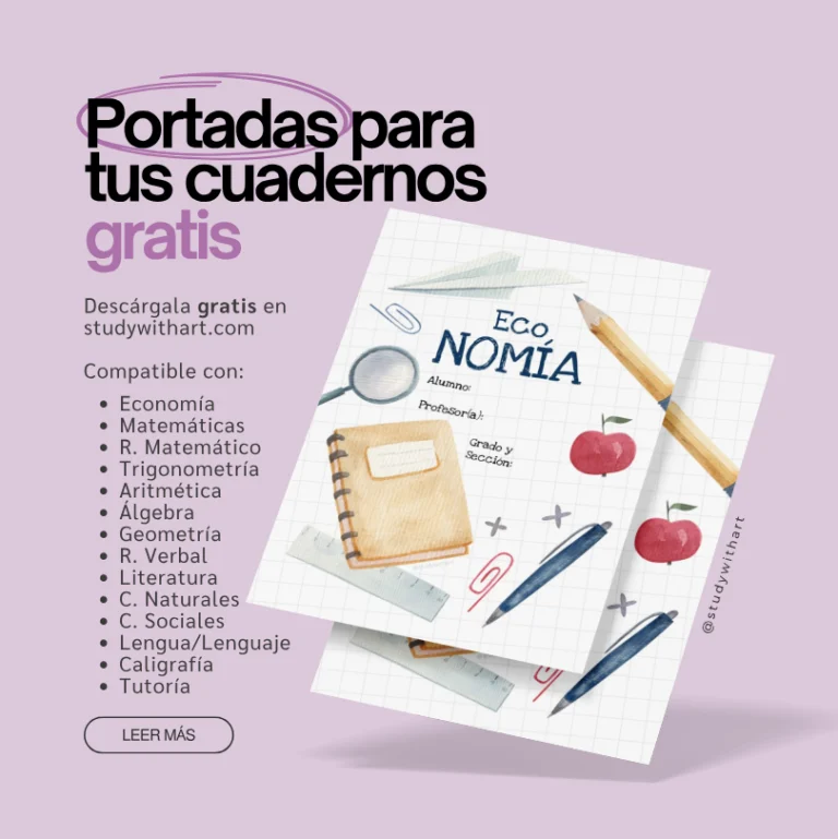 Carátulas para imprimir gratis en PDF – Diseños bonitos y fáciles para tus cuadernos