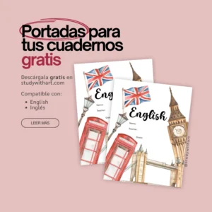 Carátulas y portadas de inglés para cuadernos - GRATIS, bonitas y fáciles para imprimir en PDF | 2025