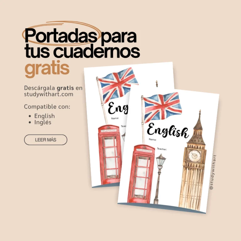 Carátulas y portadas de inglés para cuadernos – GRATIS, bonitas y fáciles para imprimir en PDF | 2025 - Pt. 2