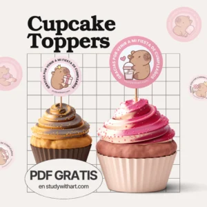 portada de blog: Cupcake Toppers de Capibara – Imprimible Gratis | Decoración De Cumpleaños De Capibara Para Niñas