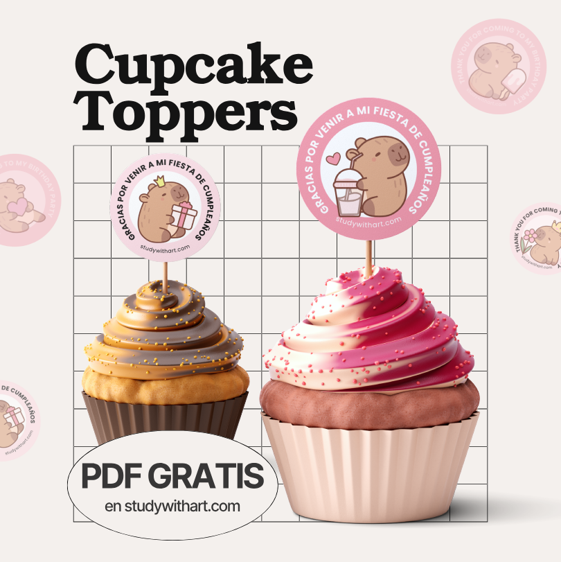 portada de blog: Cupcake Toppers de Capibara – Imprimible Gratis | Decoración De Cumpleaños De Capibara Para Niñas