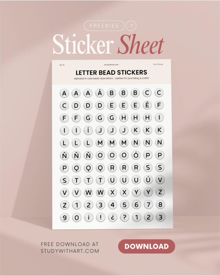 portada de blog: Plancha de stickers de letras para imprimir gratis.