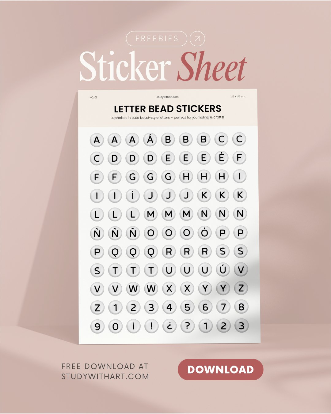 Letter Bead Stickers: Stickers de letras gratis para imprimir en PDF 2025 | Descarga GRATIS stickers bonitos para journaling