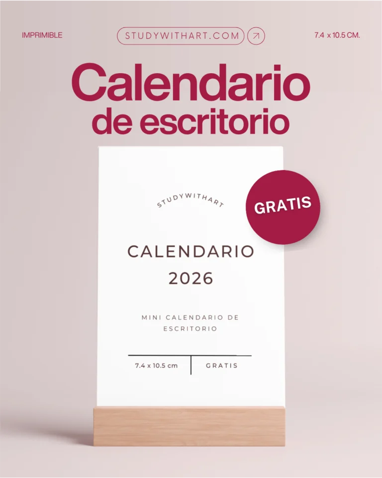 portada de blog: Descarga GRATIS: Calendario 2026 para imprimir | Free Printable: Mini Desk Calendar