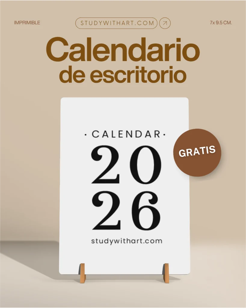 Portada de blog: Calendario 2026 para imprimir PDF gratis | Mini calendario de escritorio minimalista