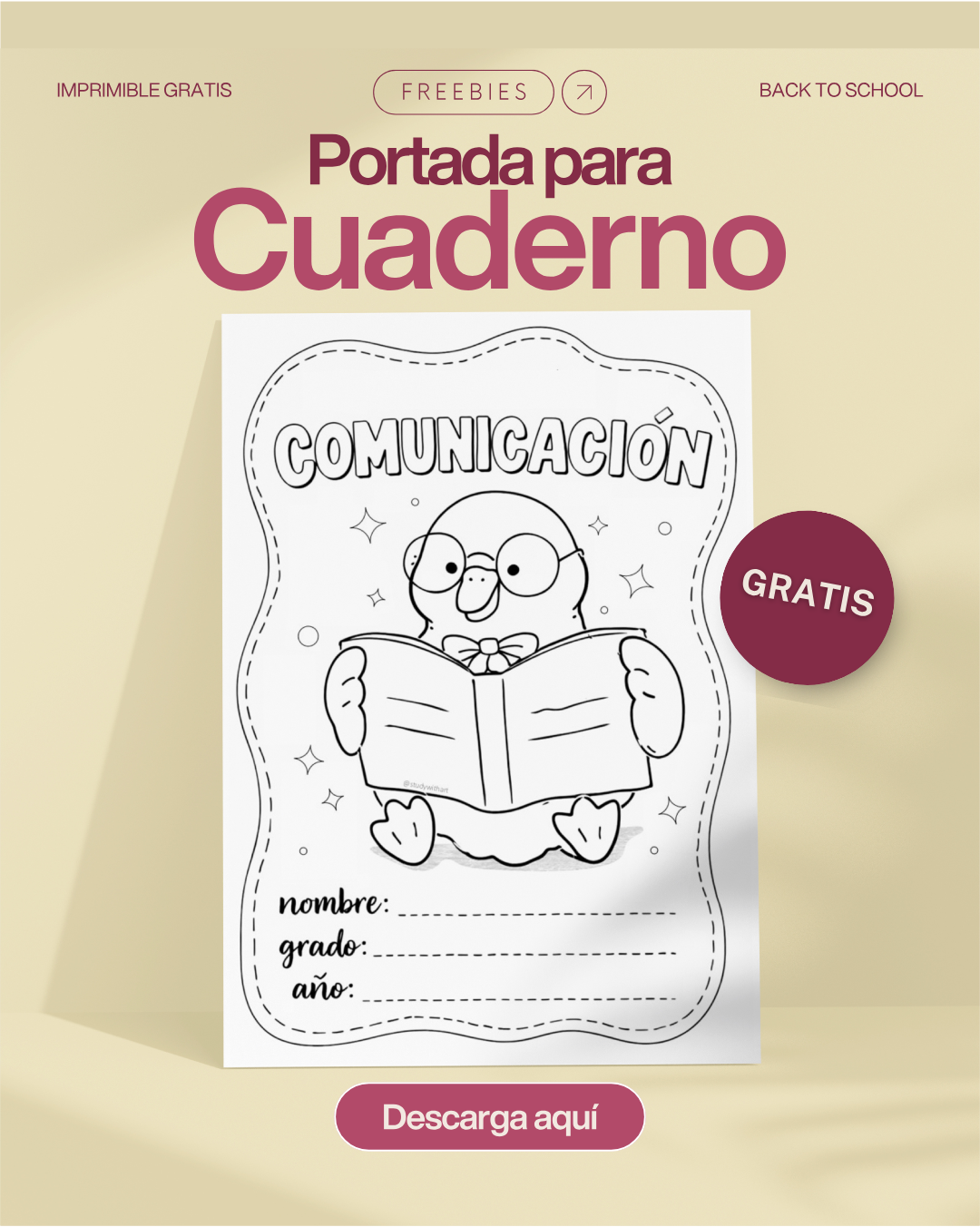 Portada de blog: GRATIS: Portadas bonitas para imprimir | Carátulas escolares 2026 en PDF
