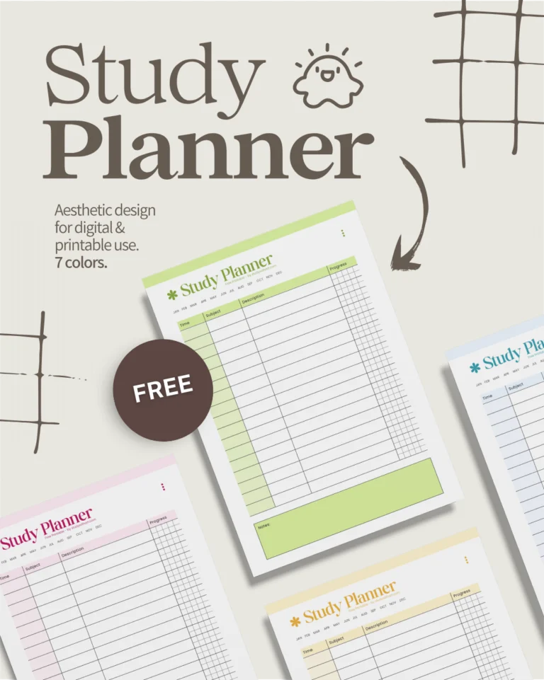 Study Planner PDF Gratis: El mejor planner para imprimir y organizar tus estudios